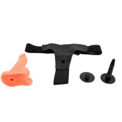 Pas z realističnim penisom in ultra strastne nastavljive hlačke 15.5 cm