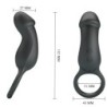 Trae Anell Vibrador Amb Estimulador Negre