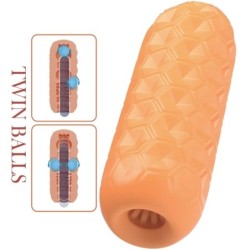 Dvigubi Sėklidžių Vyriškas Masturbatorius Oranžinis