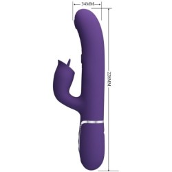 Kaninvibrator med slickfunktion, lila