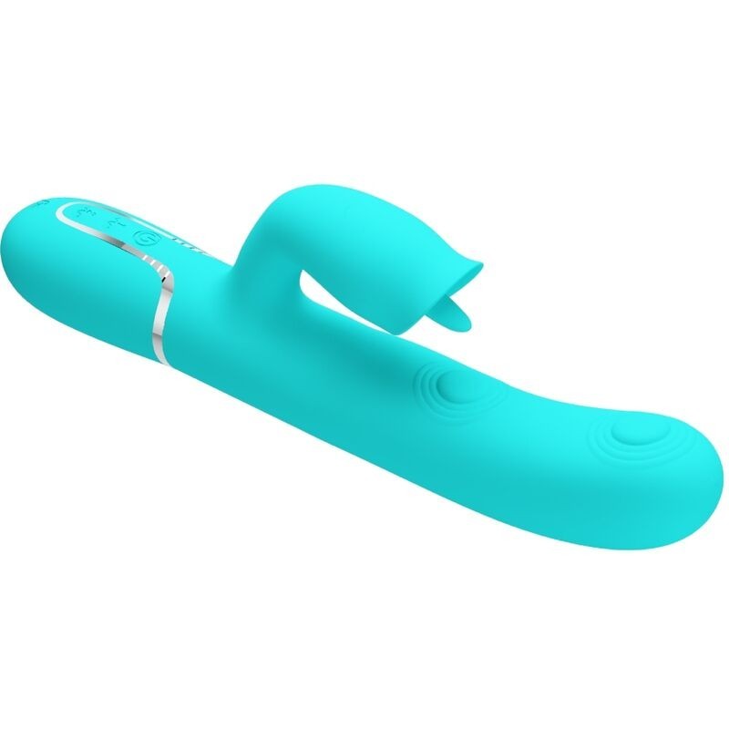 Rabbit Vibrator met Tongstimulator Zeegroen