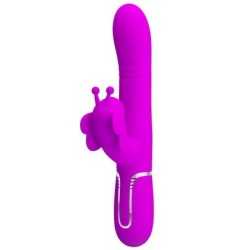 Vibromasseur Rabbit Multifonction 4 En 1 Papillon Fuchsia