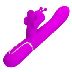 Vibromasseur Rabbit Multifonction 4 En 1 Papillon Fuchsia