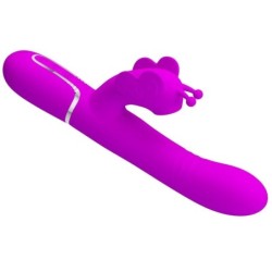 Vibromasseur Rabbit Multifonction 4 En 1 Papillon Fuchsia