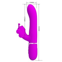 Vibromasseur Rabbit Multifonction 4 En 1 Papillon Fuchsia