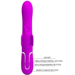 Vibrador Rabbit Multifunción 4 En 1 Mariposa Fucsia