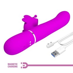 Vibromasseur Rabbit Multifonction 4 En 1 Papillon Fuchsia
