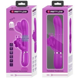 Vibrador Rabbit Multifunción 4 En 1 Mariposa Fucsia