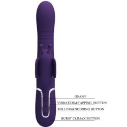 Vibrador Rabbit Multifunções 4 Em 1 Borboleta Roxo