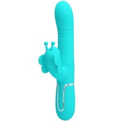 Vibreur Rabbit Multifonction 4 En 1 Papillon Vert d'Eau