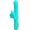 Vibrador Rabbit Multifunção 4 Em 1 Borboleta Verde Água