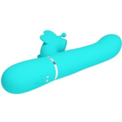 Vibreur Rabbit Multifonction 4 En 1 Papillon Vert d'Eau