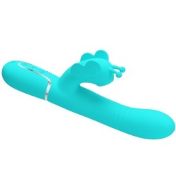 Vibreur Rabbit Multifonction 4 En 1 Papillon Vert d'Eau