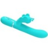 Vibrator Rabbit Multifuncțional 4 În 1 Fluture Verde Acvatic