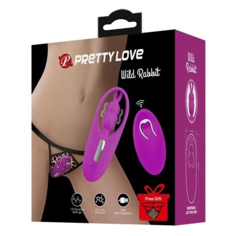 Wild Rabbit Stimulateur Pour Culotte Avec Télécommande Violet