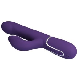 Zalin Rabbit Vibrators ar pērlītēm 4 vienā, violetā krāsā