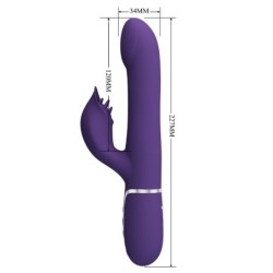 Zalin Rabbit Vibrators ar pērlītēm 4 vienā, violetā krāsā