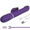 Zalin Rabbit Vibrators ar pērlītēm 4 vienā, violetā krāsā