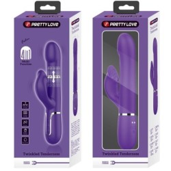Zalin Rabbit Vibrators ar pērlītēm 4 vienā, violetā krāsā