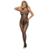 Bodystocking Halternek en Open Rug S/M