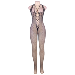 Bodystocking Halter ovratnik i otvorena leđa S/L