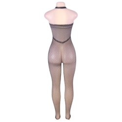 Bodystocking Halternek en Open Rug S/M
