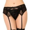 Tanga con reggicalze in pizzo nero S/M