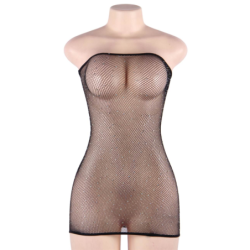Net Bodycon Kjole Med Glitter S/L