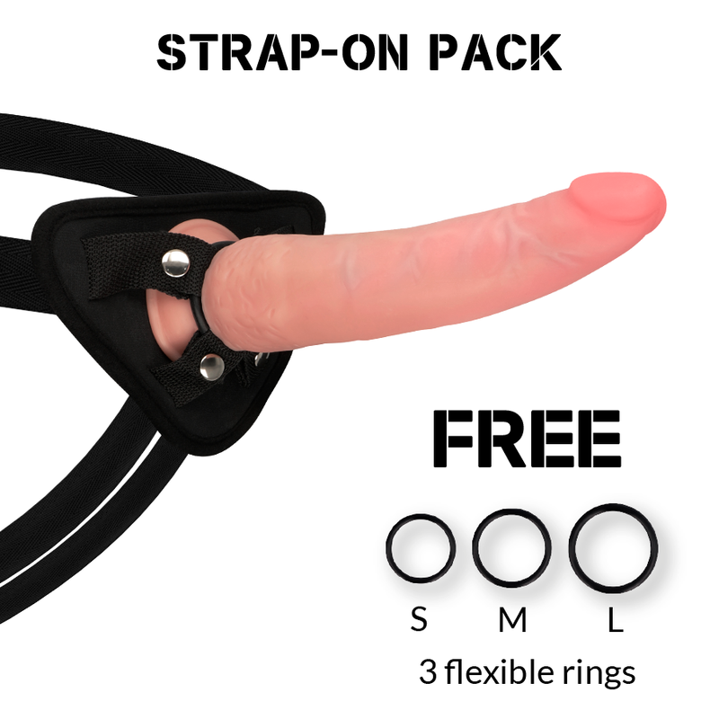 Harness + Dual Density Realistic Crusader Dildo 21.5 Cm -O- 4.46 Cm