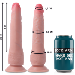 Postroj + Realistické dildo Crusader s duální hustotou 21,5 cm -O- 4,46 cm