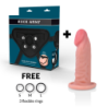 Pas + Realistični dildo Tiger z dvojno gostoto 14 cm -O- 4,46 cm