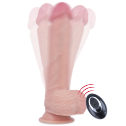Pas + Vibrator iz tekočega silikona z daljinskim upravljalnikom Premium Apache 20,5 cm -O- 4,62 cm