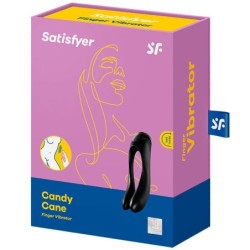 Candy Cane Vibrador de Dit Negre