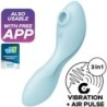Curvy Trinity 5 Y-kujuline stimulaator ja vibraator, rakendusega, sinine