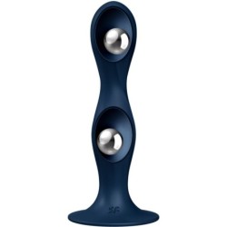 Double Ball-R Gode en Silicone Bleu