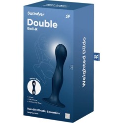 Double Ball-R Gode en Silicone Bleu