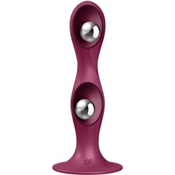 Double Ball-R Dildo Silicona Granate