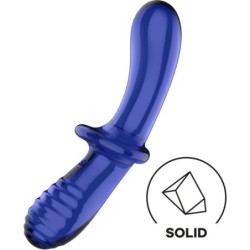 Dildo Dublu de Cristal Albastru