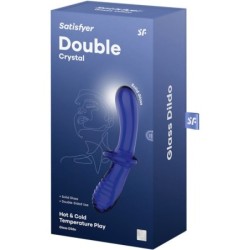 Doppel Kristall Dildo Blau