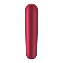 Dual Love Vibrator en Zuiger met Pulserende Lucht Rood