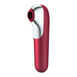 Dual Love Vibratore e Aspiratore con Aria Pulsata Rosso