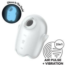 Glowing Ghost Air Pulse & Vibrador Blanc