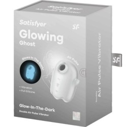 Glowing Ghost Air Pulse & Vibrador Blanc
