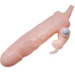 Brave Man Capa para Pénis Com Rabbit Vibrador 16.5 Cm Natural