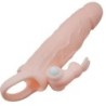 Brave Man Capa para Pénis Com Rabbit Vibrador 16.5 Cm Natural