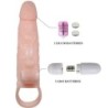 Brave Man Funda Pene Con Rabbit Vibrador 16.5 Cm Natural
