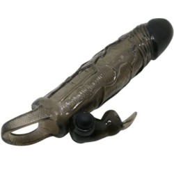 Brave Man Capa Realística Pénis Com Rabbit 16.5 Cm Preto