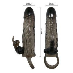 Brave Man Cover Realistica Pene con Rabbit 16.5 Cm Nero