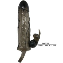 Brave Man Capa Realística Pénis Com Rabbit 16.5 Cm Preto