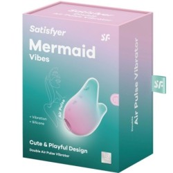 Mermaid Vibes Estimulador & Vibrador Menta e Rosa